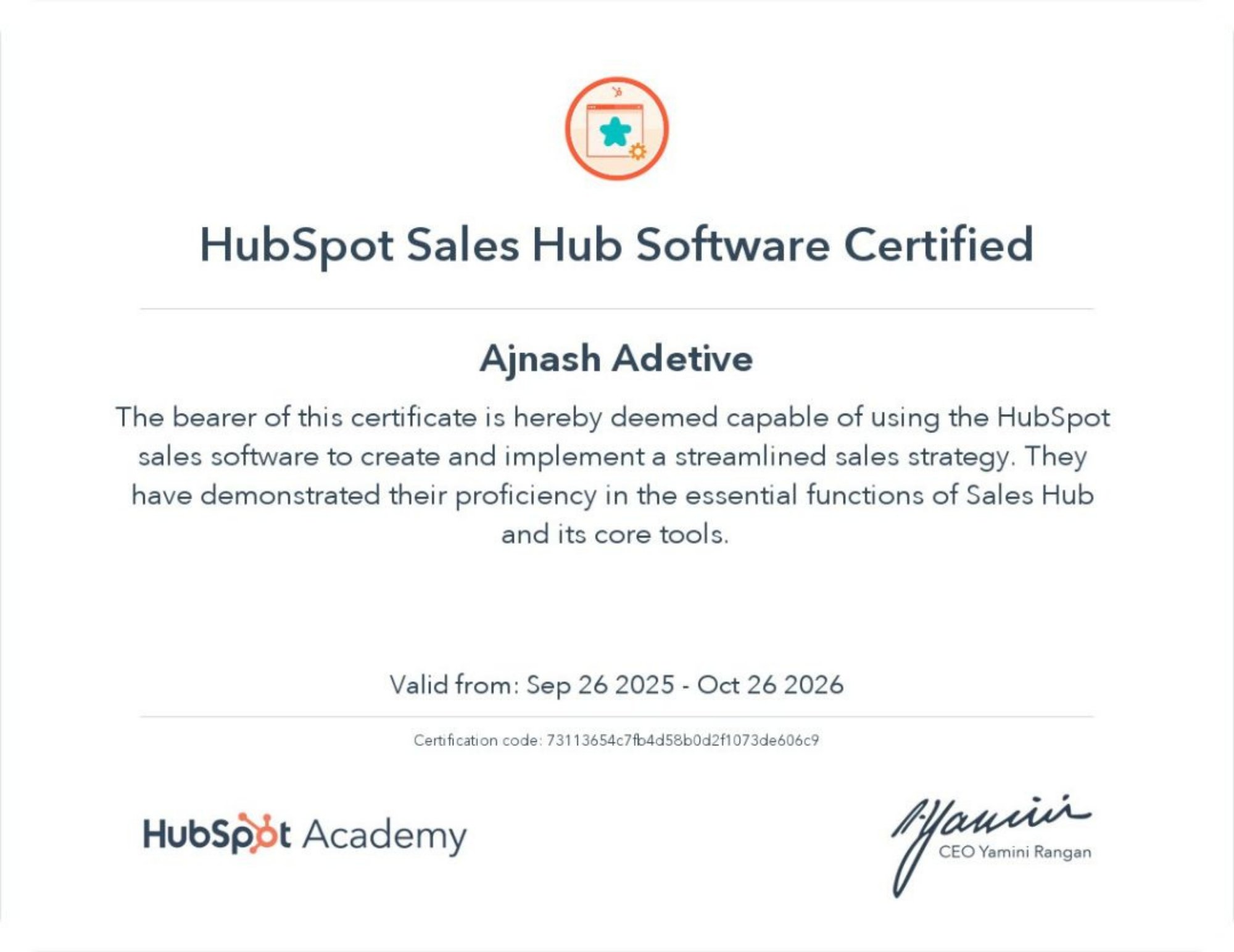 Hubspot Sales Software Certified
